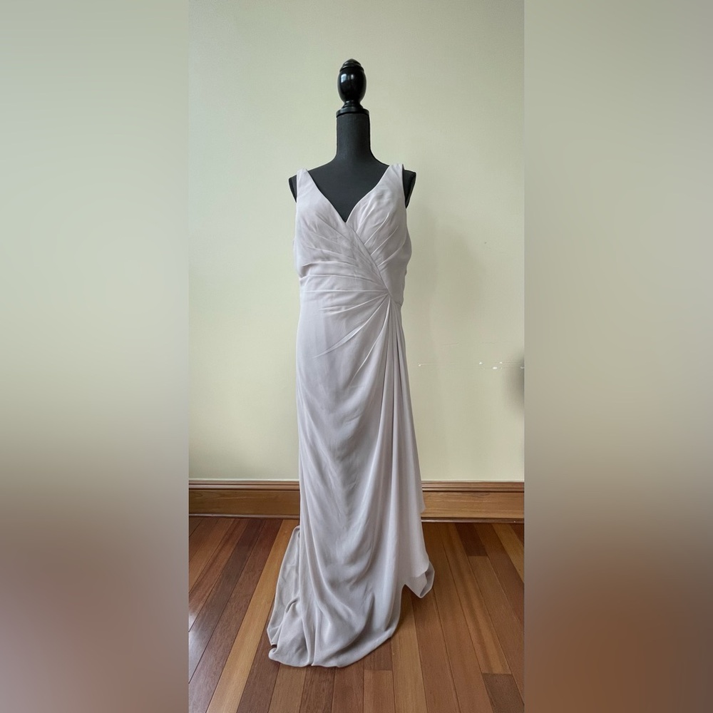 NWT - Blush Color Ruched Asymmetrical Gown with Sweetheart Neckline - Size 16.